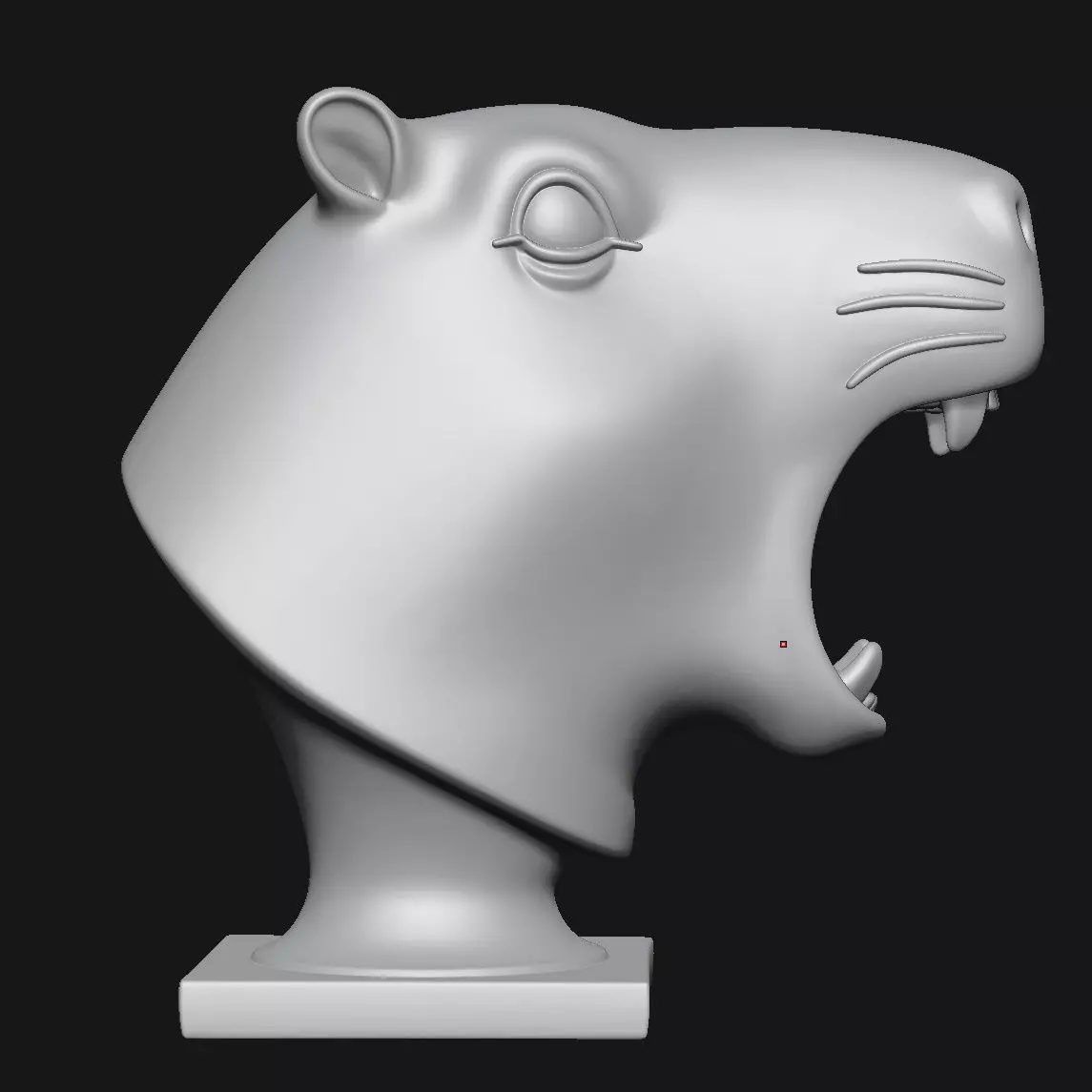 Capybara head sculpture 3D print model_8