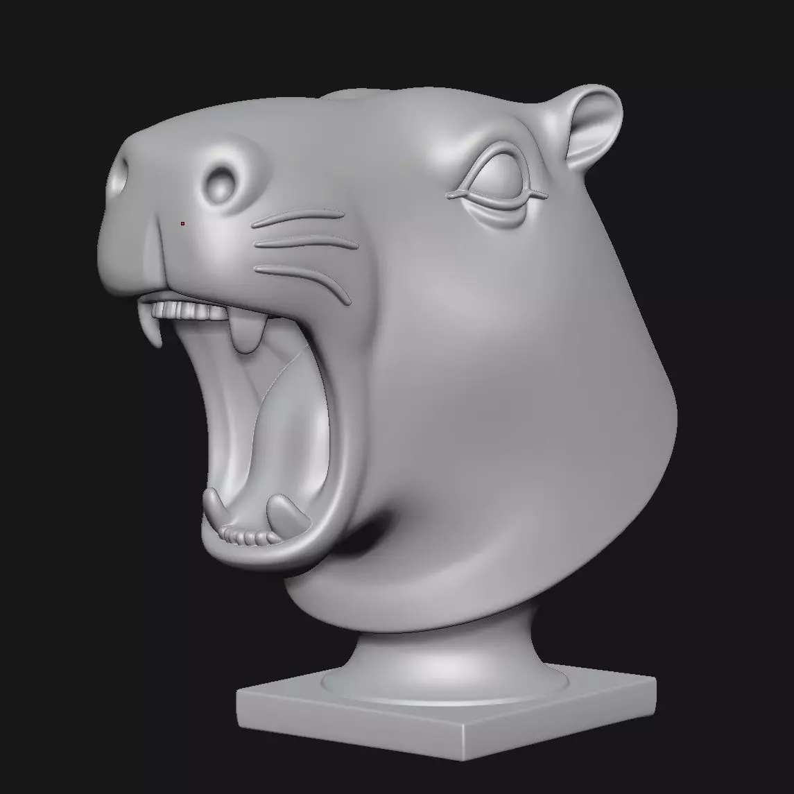 Capybara head sculpture 3D print model_6
