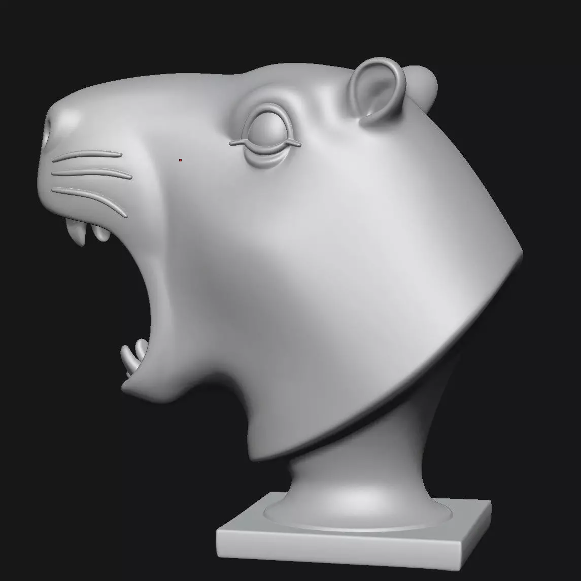 Capybara head sculpture 3D print model_5
