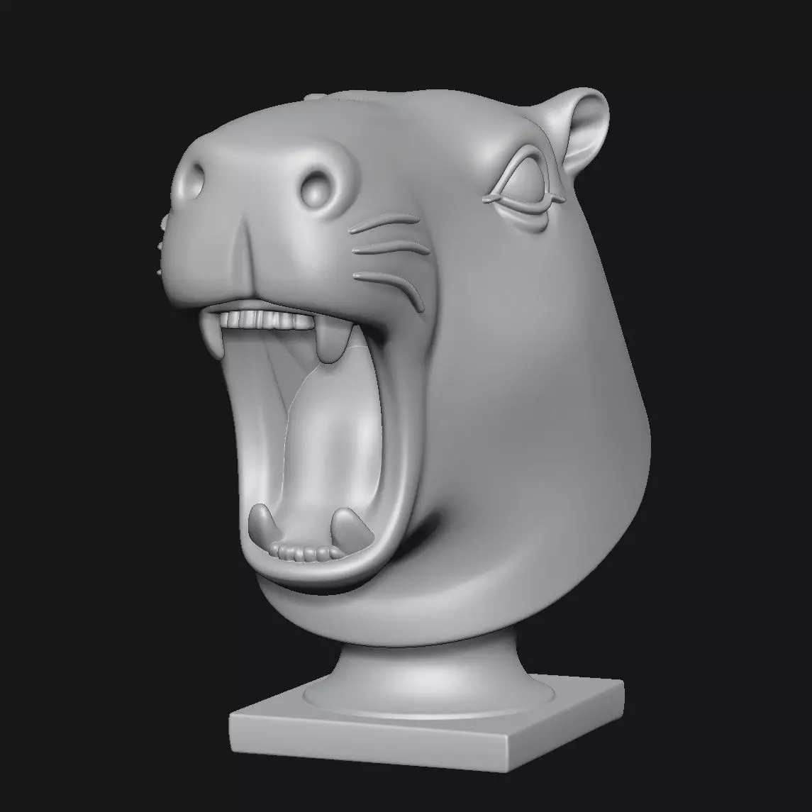 Capybara head sculpture 3D print model_1