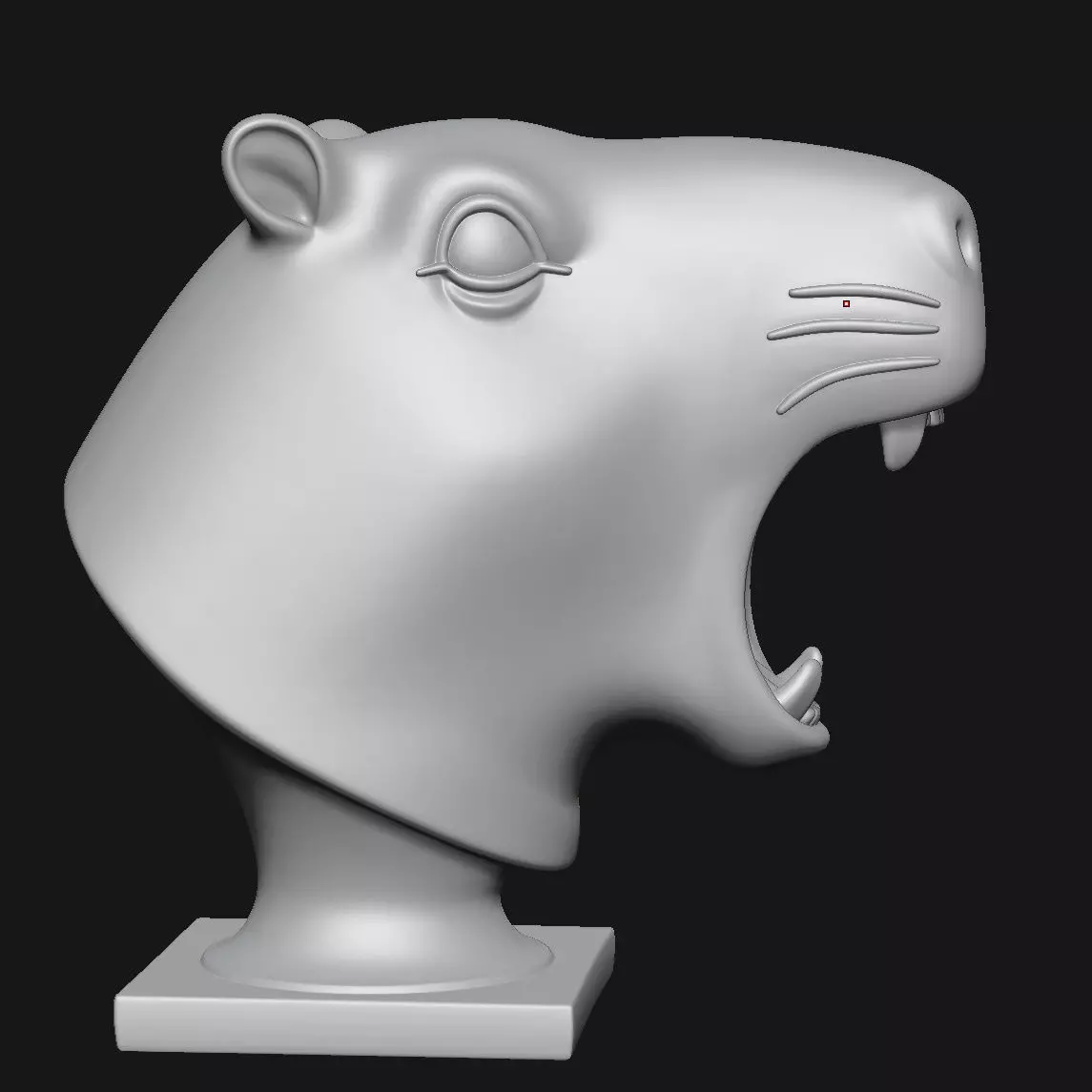 Capybara head sculpture 3D print model_3