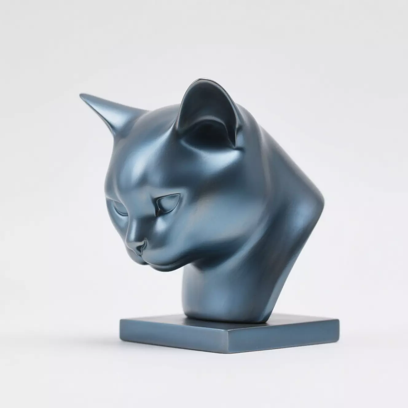 Cat head sculpture 3D print model_0