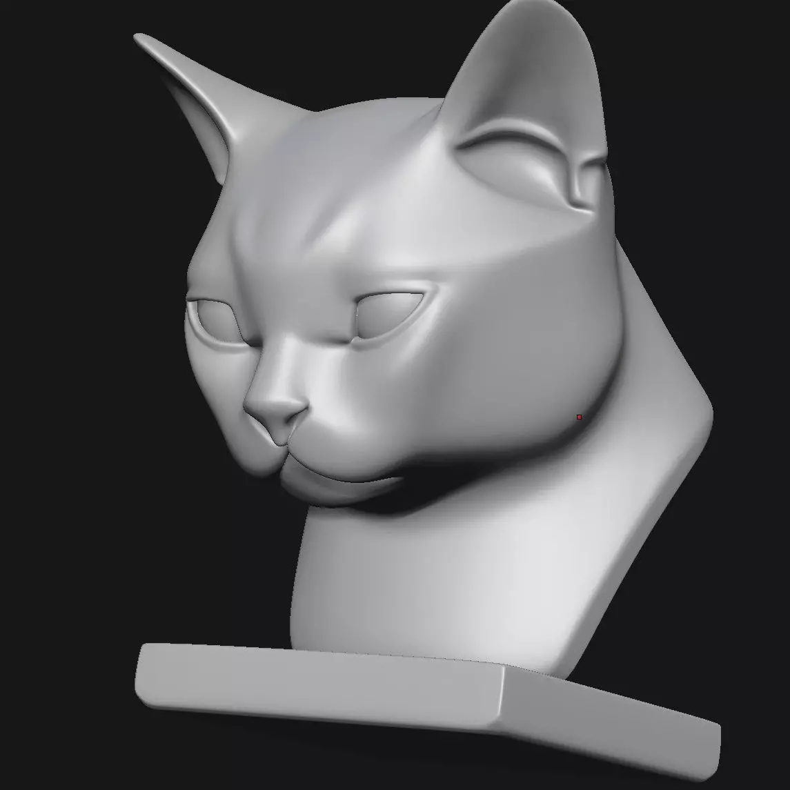 Cat head sculpture 3D print model_8