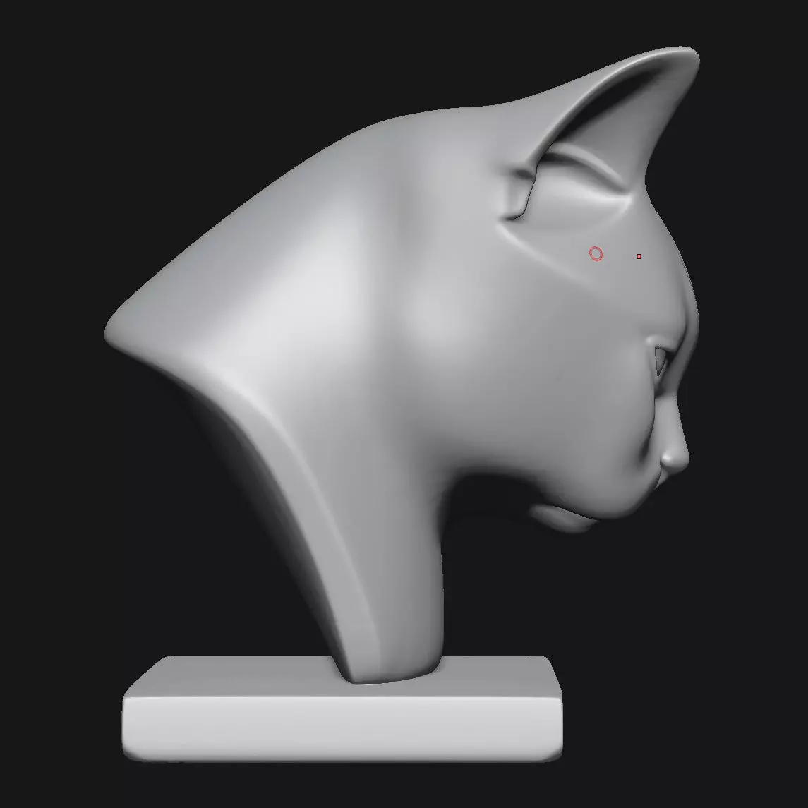Cat head sculpture 3D print model_3