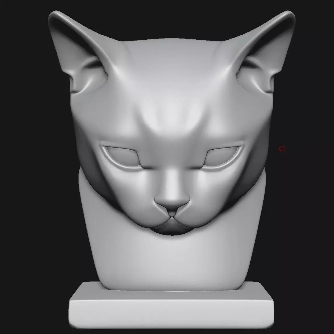 Cat head sculpture 3D print model_7