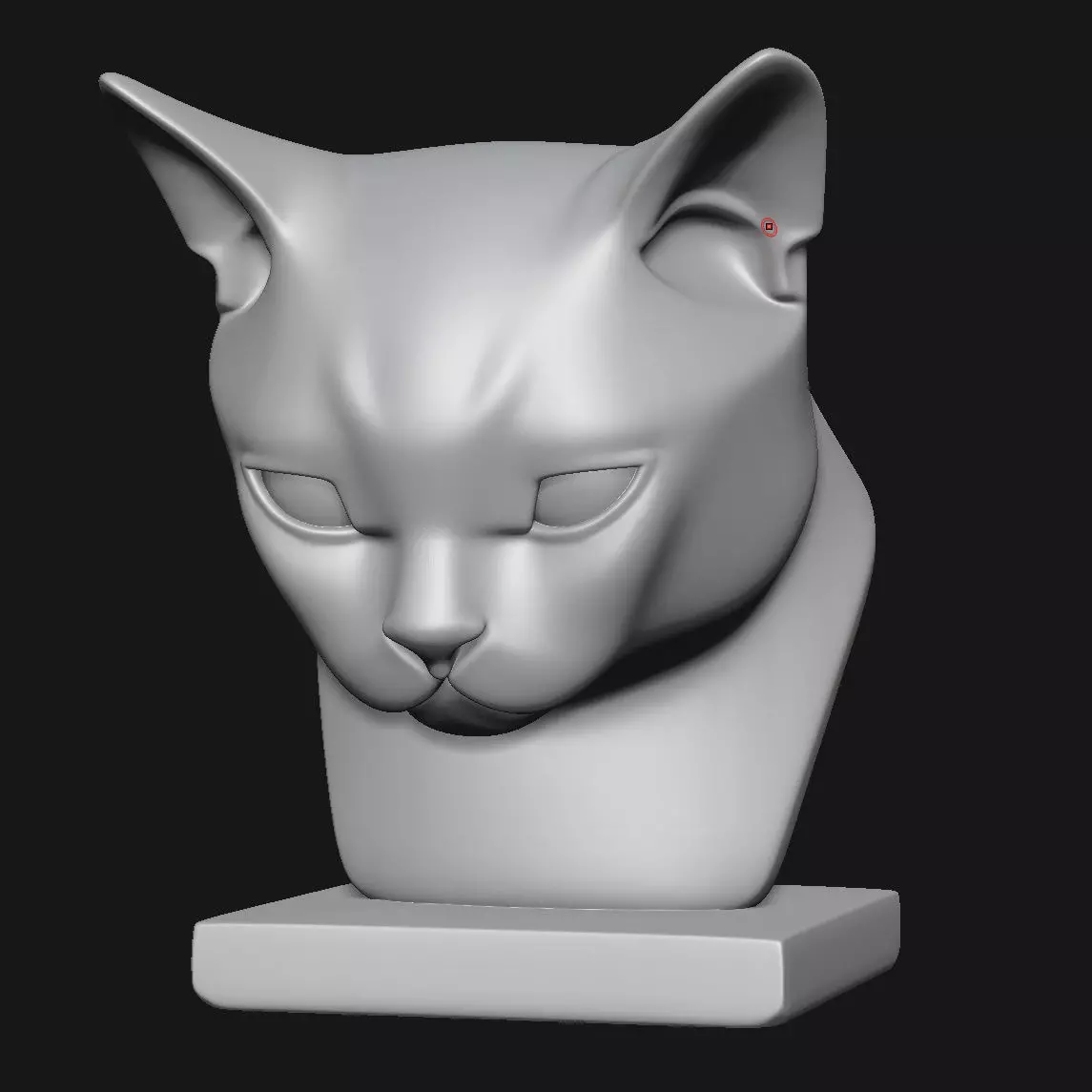 Cat head sculpture 3D print model_1