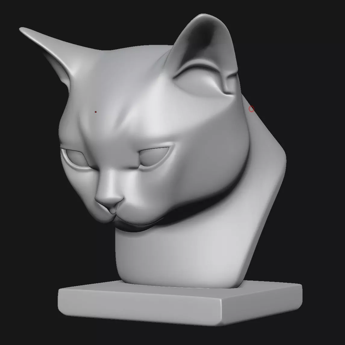 Cat head sculpture 3D print model_6