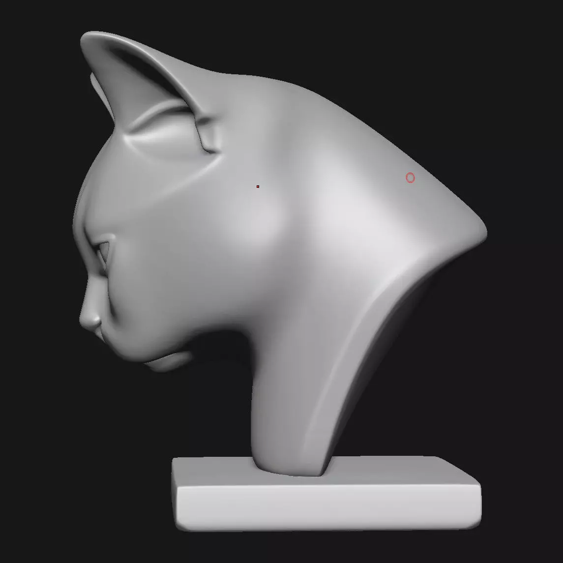 Cat head sculpture 3D print model_5