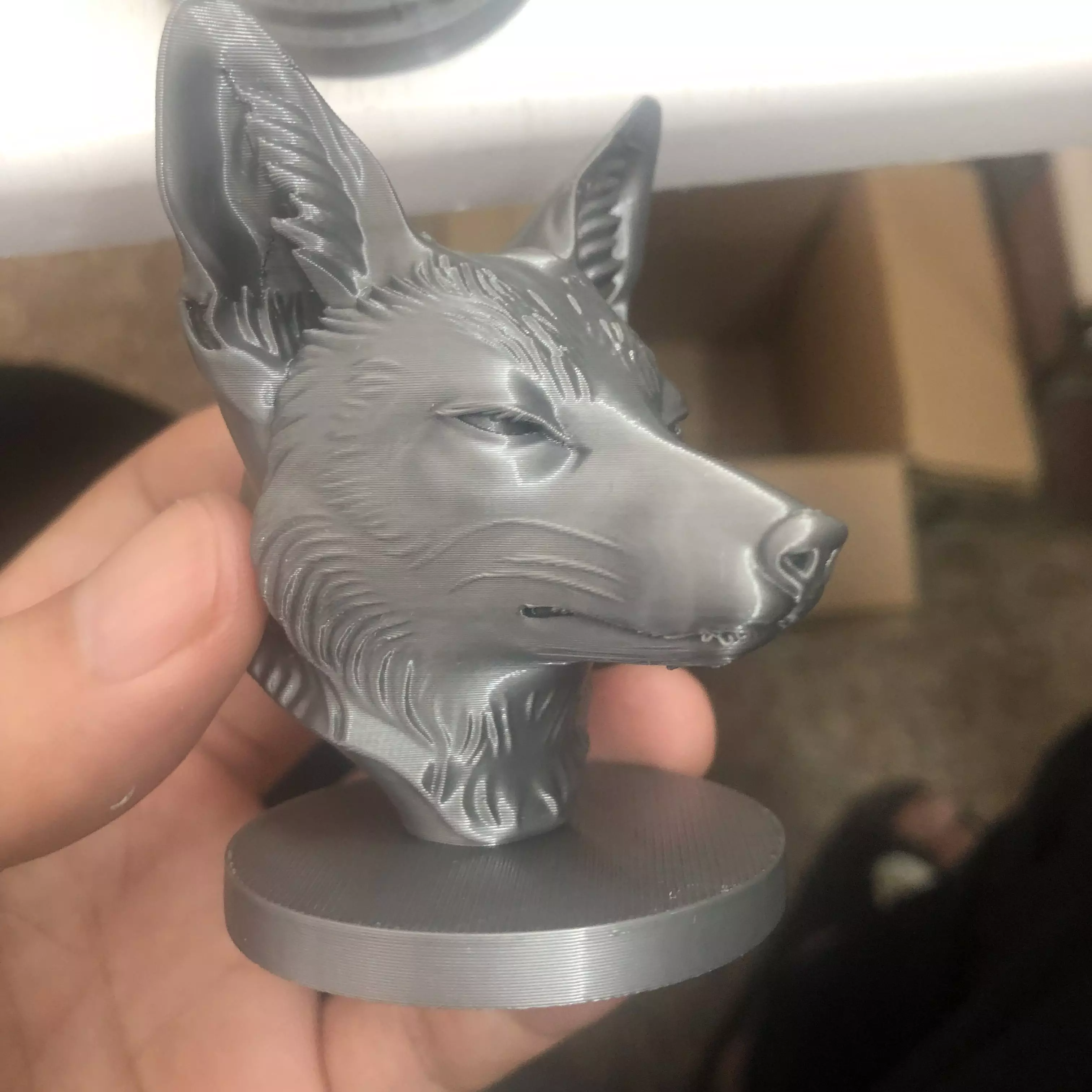 Fox head sculpture 3D print model_5
