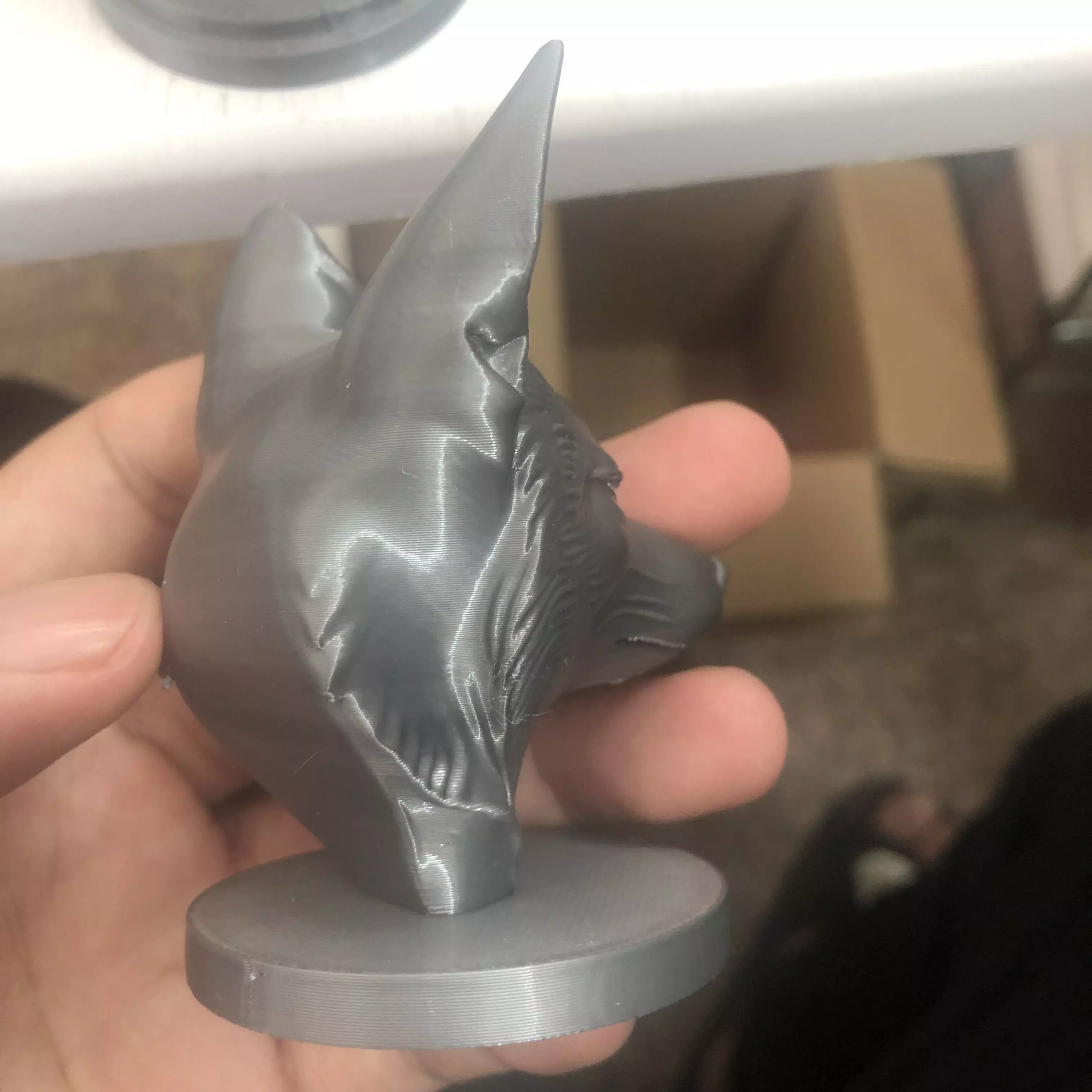 Fox head sculpture 3D print model_3