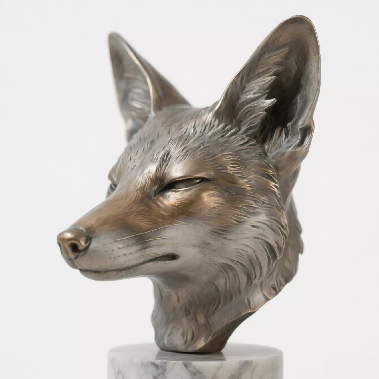 Fox head sculpture 3D print model_0