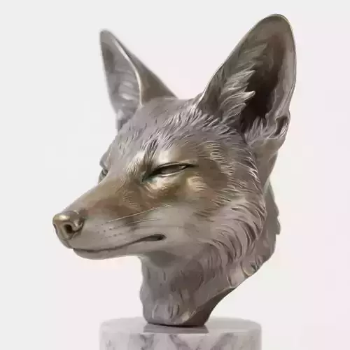 Fox head sculpture