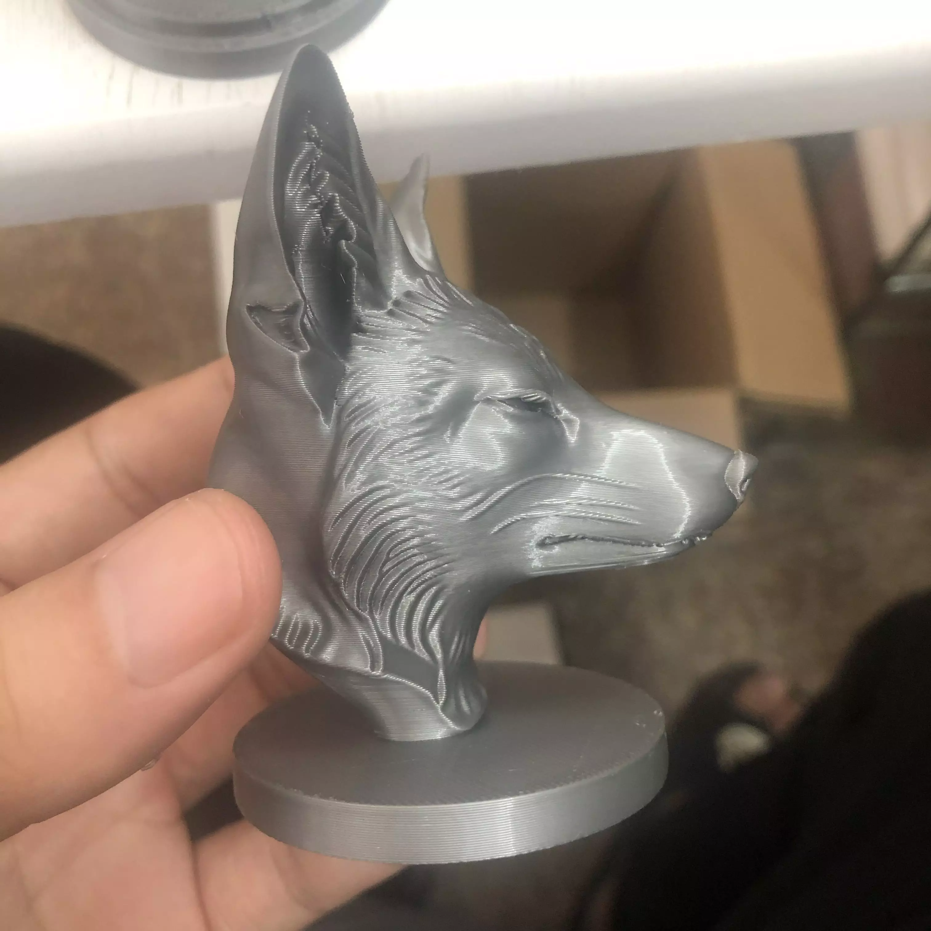 Fox head sculpture 3D print model_4