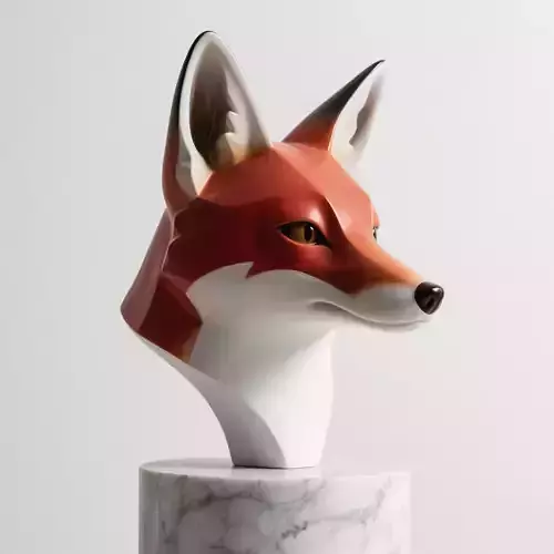 Fox head sculpture