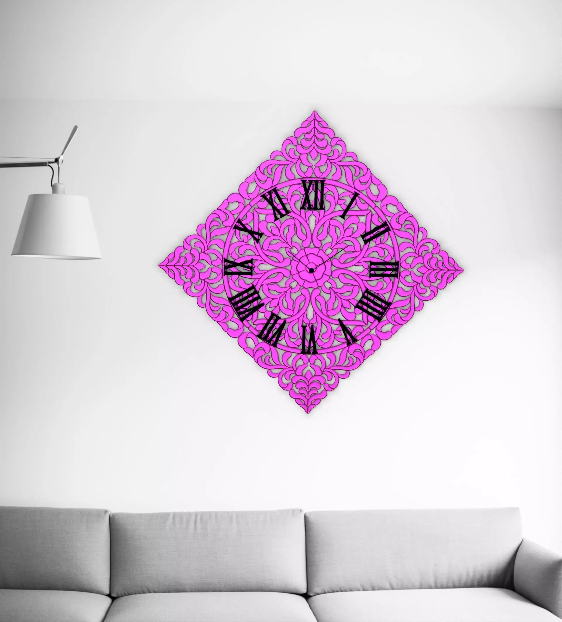 Wall clock 20 cm 3D print model_1