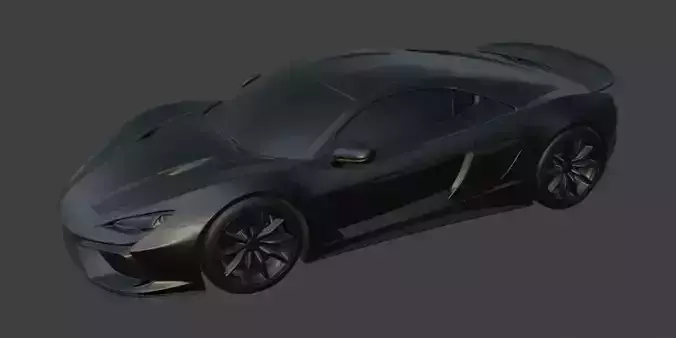 Black Sports Car 3d Model