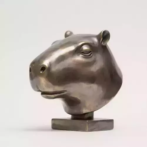 Capybara head sculpture