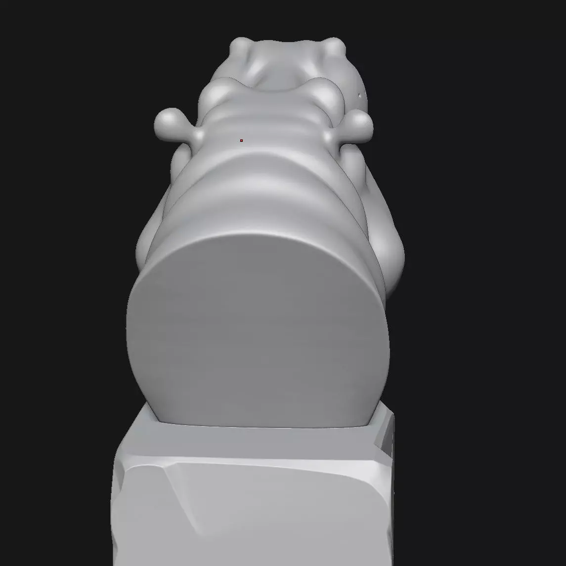 Hippopotamus head sculpture 3D print model_4