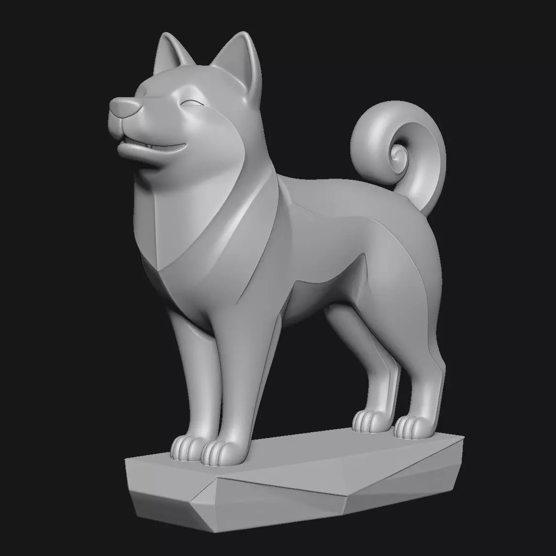 Shiba Inu Art Sculpture 3D print model_7