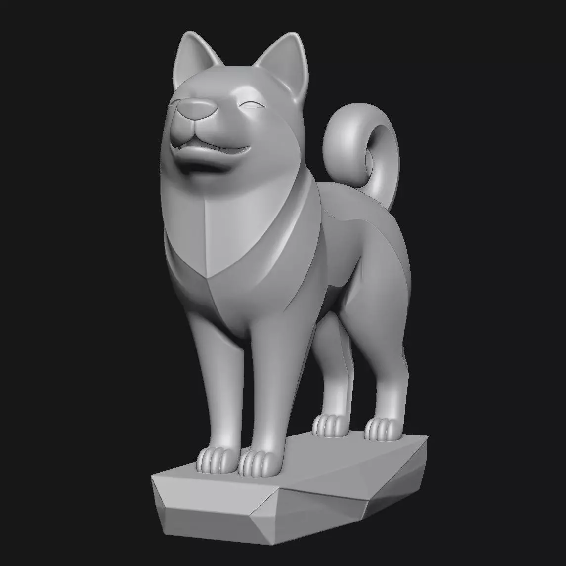 Shiba Inu Art Sculpture 3D print model_1