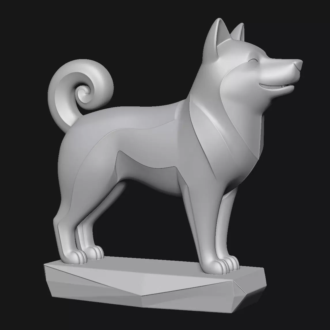 Shiba Inu Art Sculpture 3D print model_2