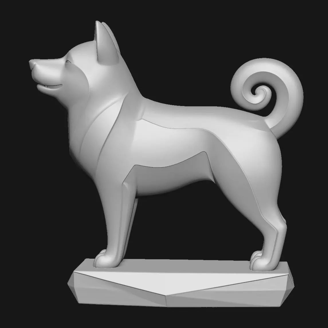 Shiba Inu Art Sculpture 3D print model_6