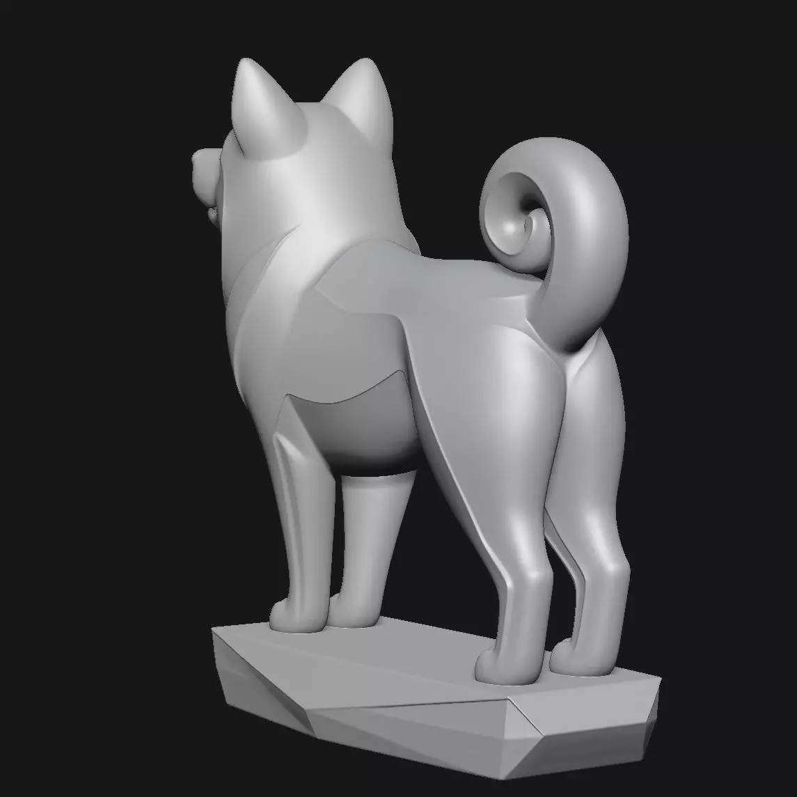 Shiba Inu Art Sculpture 3D print model_5