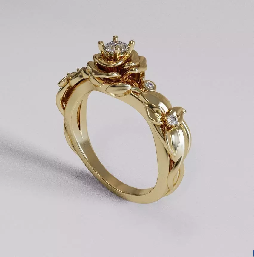Flower ring 001 3D print model