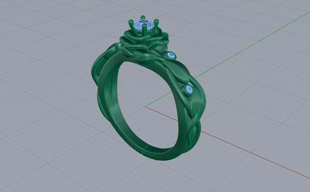 Flower ring 002 3D print model_4