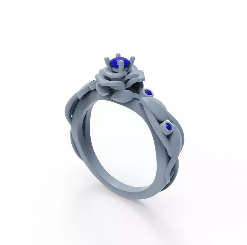 Flower ring 002 3D print model_2