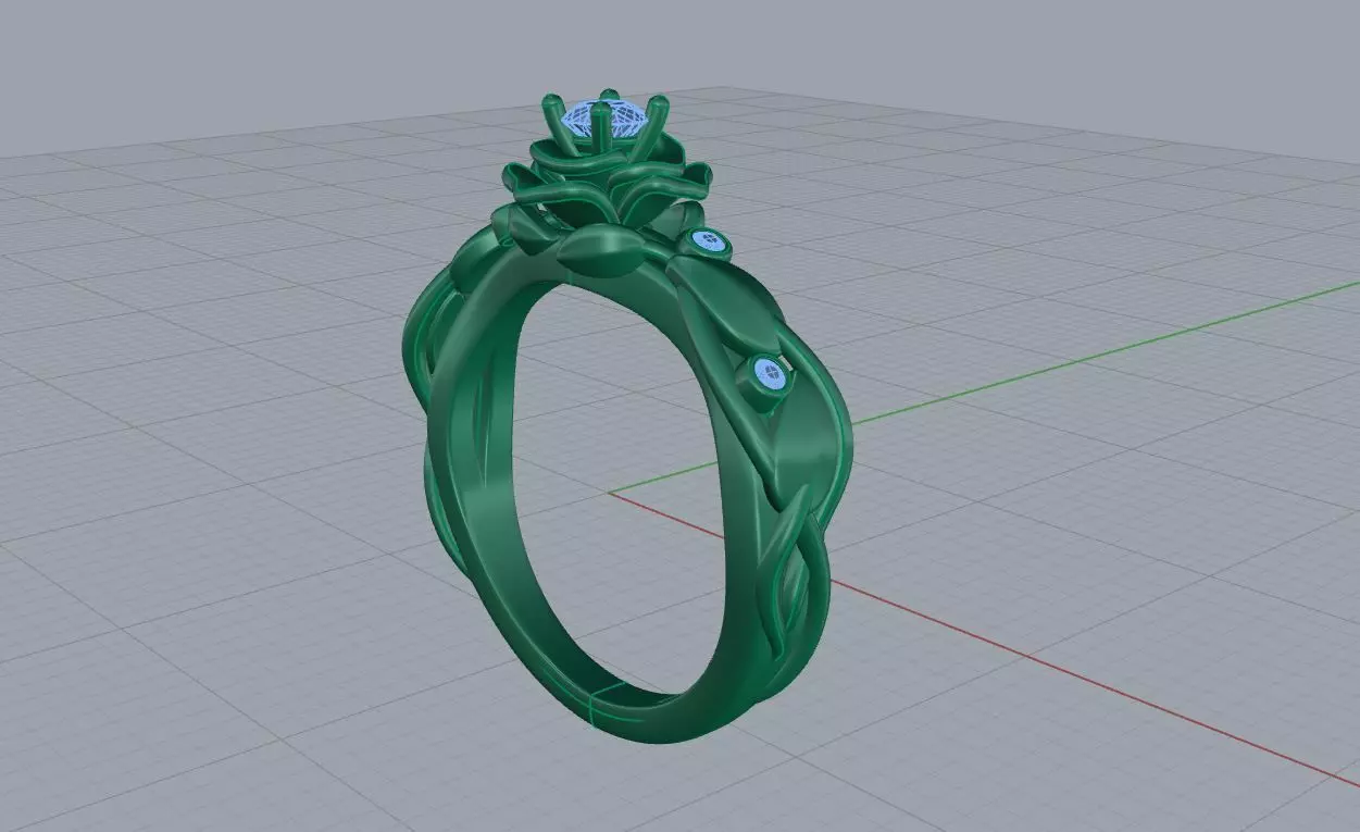 Flower ring 002 3D print model_5