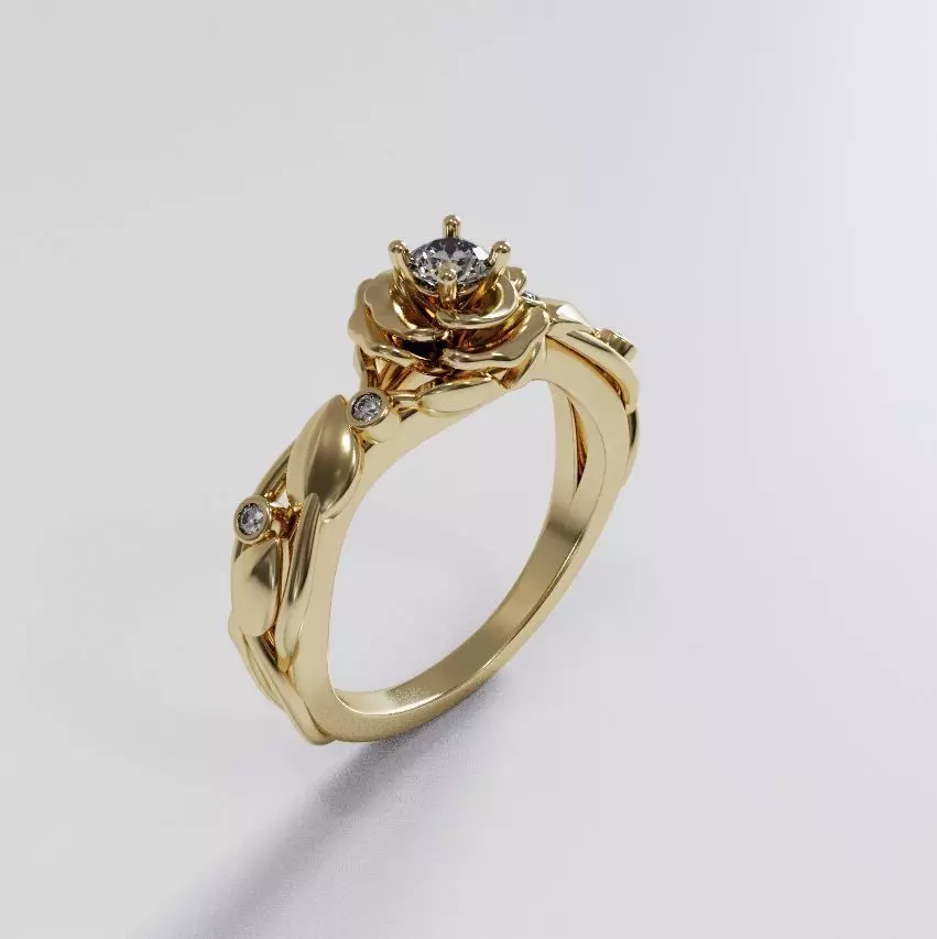 Flower ring 002 3D print model_1