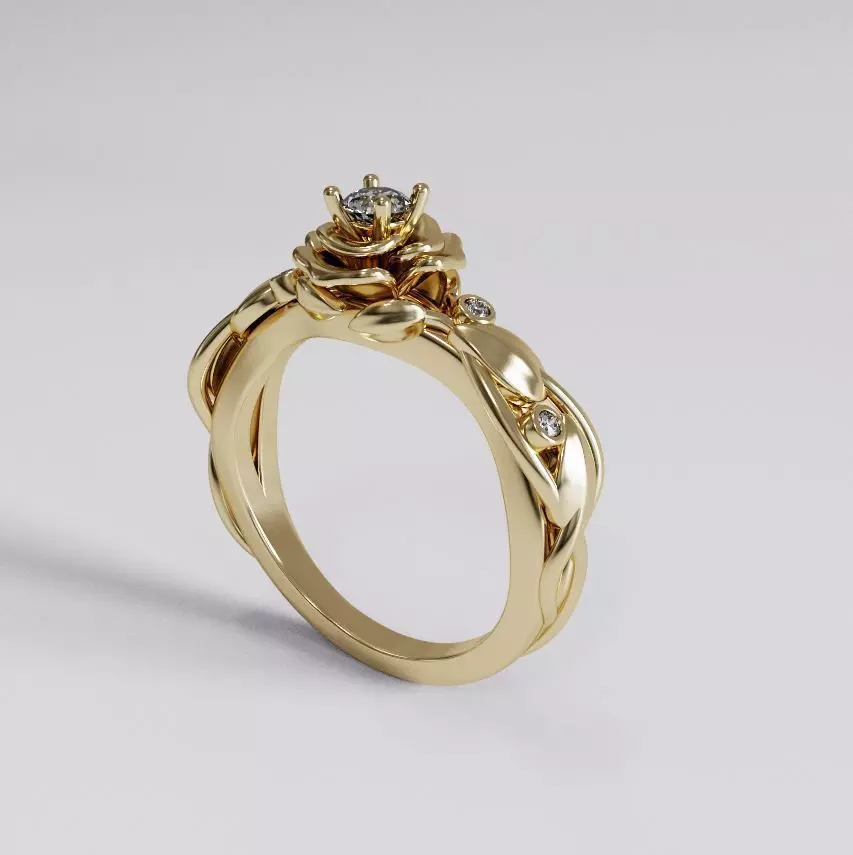 Flower ring 002 3D print model_0