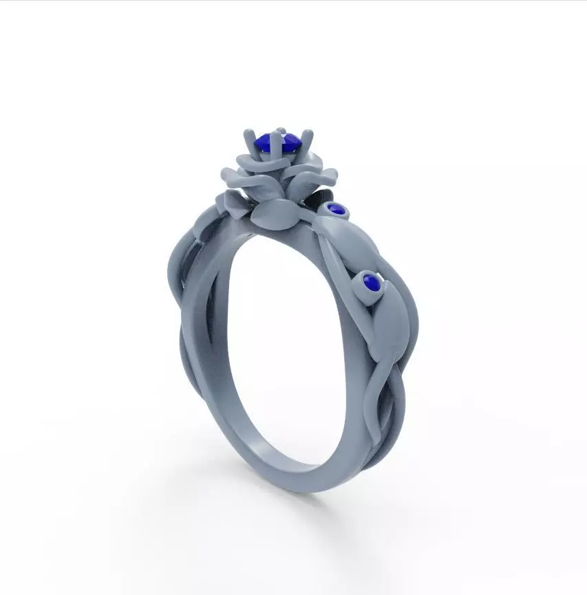 Flower ring 002 3D print model_3