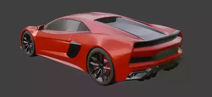 Sport Car Red 3D Model  3D model 3