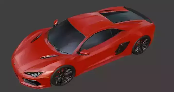 Sport Car Red 3D Model  3D model 5