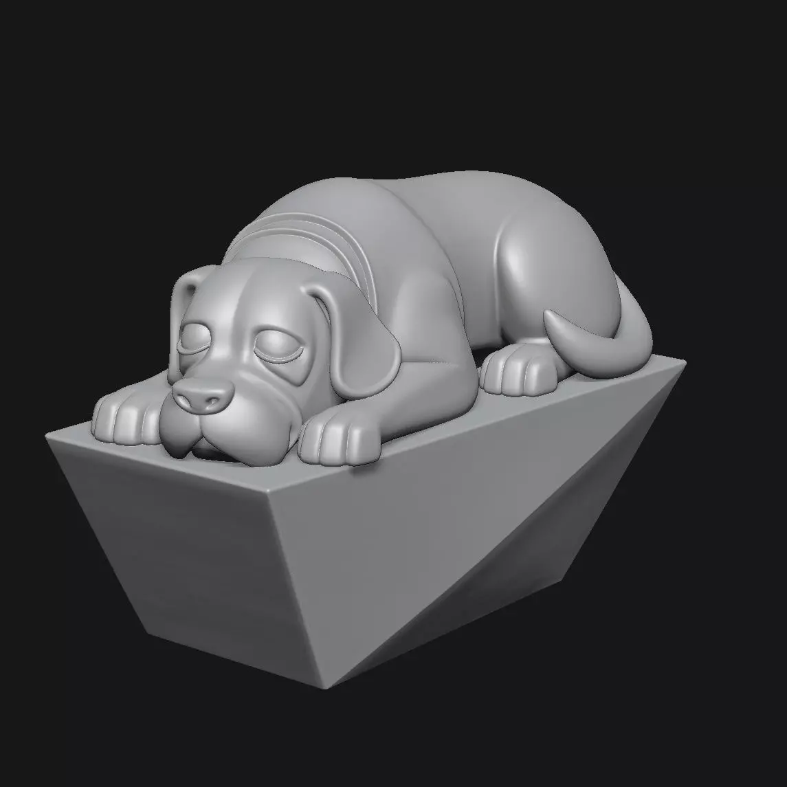 Dog Art Sculpture 3D print model_6