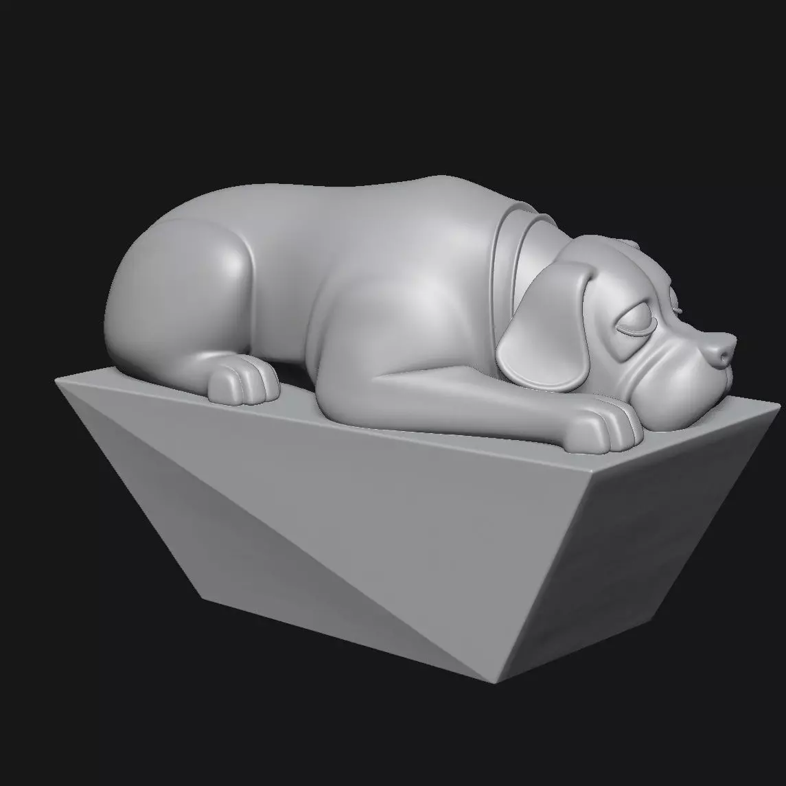 Dog Art Sculpture 3D print model_2