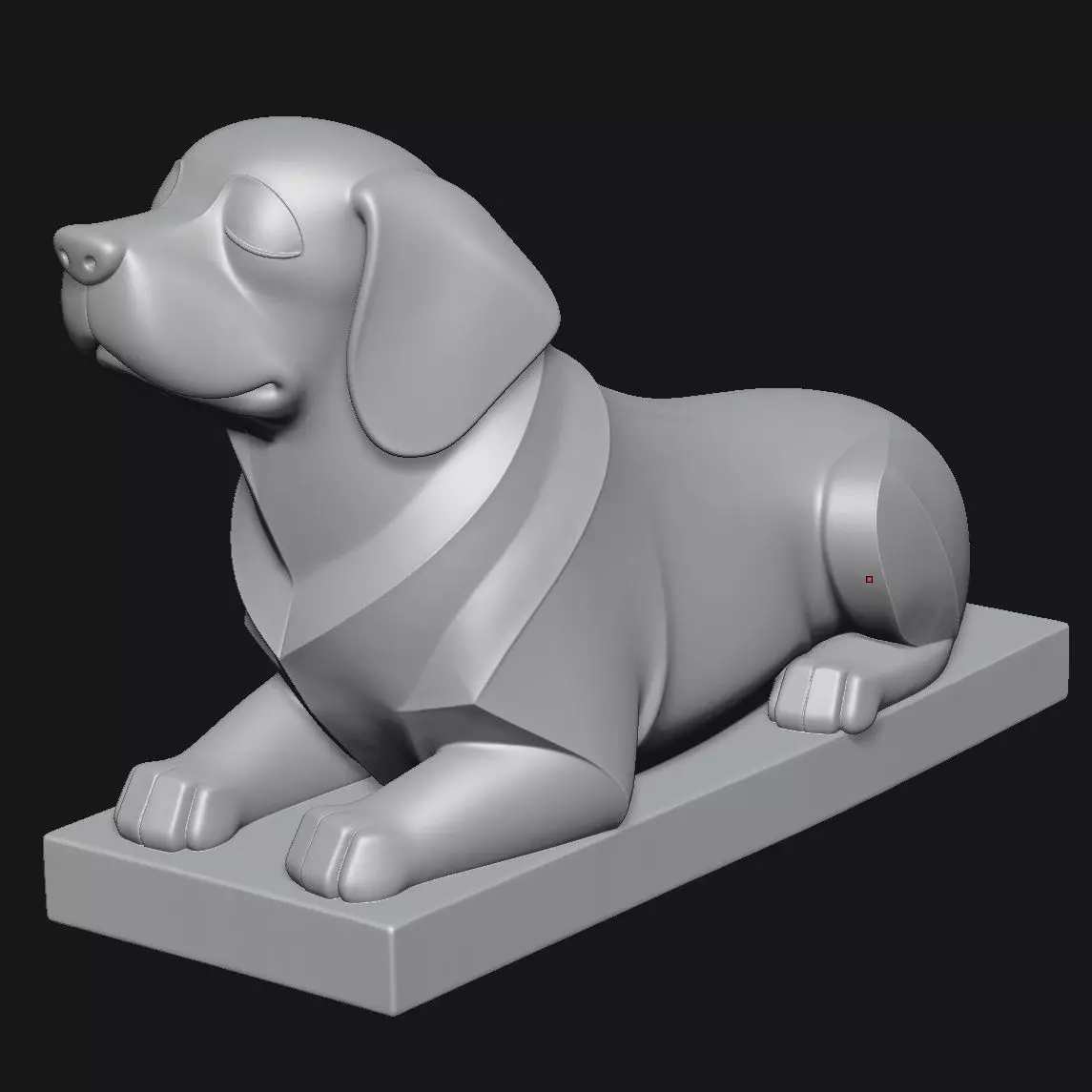 Dog Art Sculpture 3D print model_7