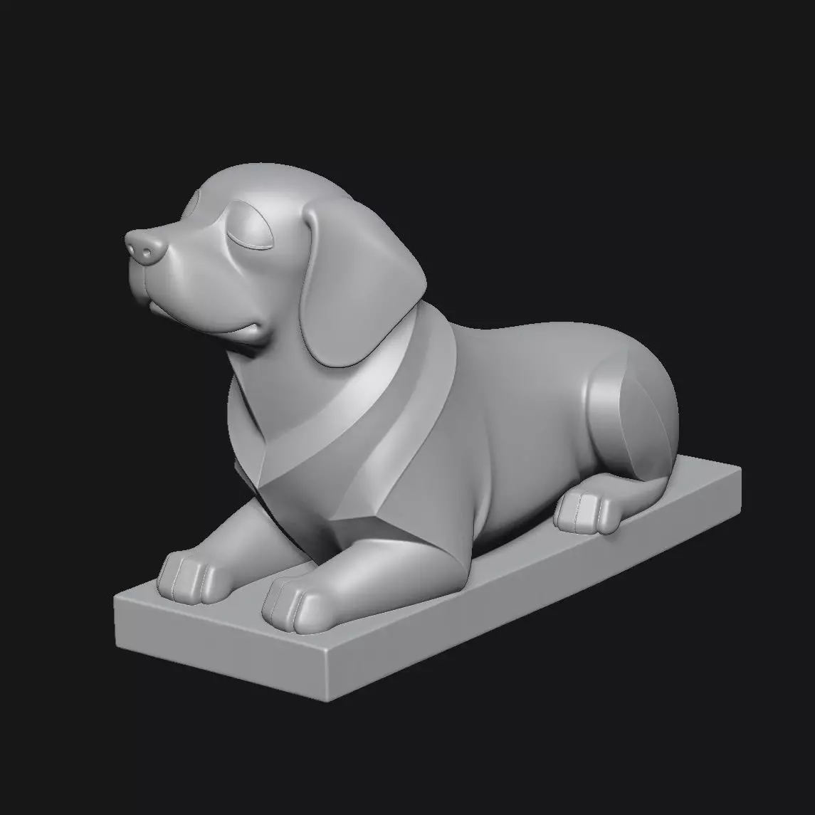 Dog Art Sculpture 3D print model_6