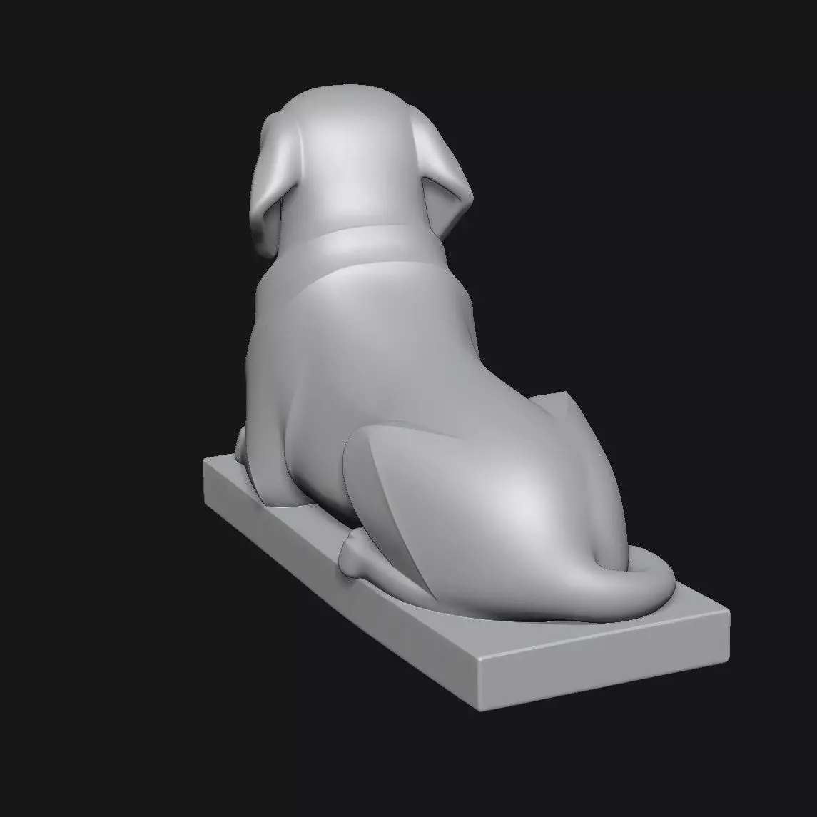 Dog Art Sculpture 3D print model_4