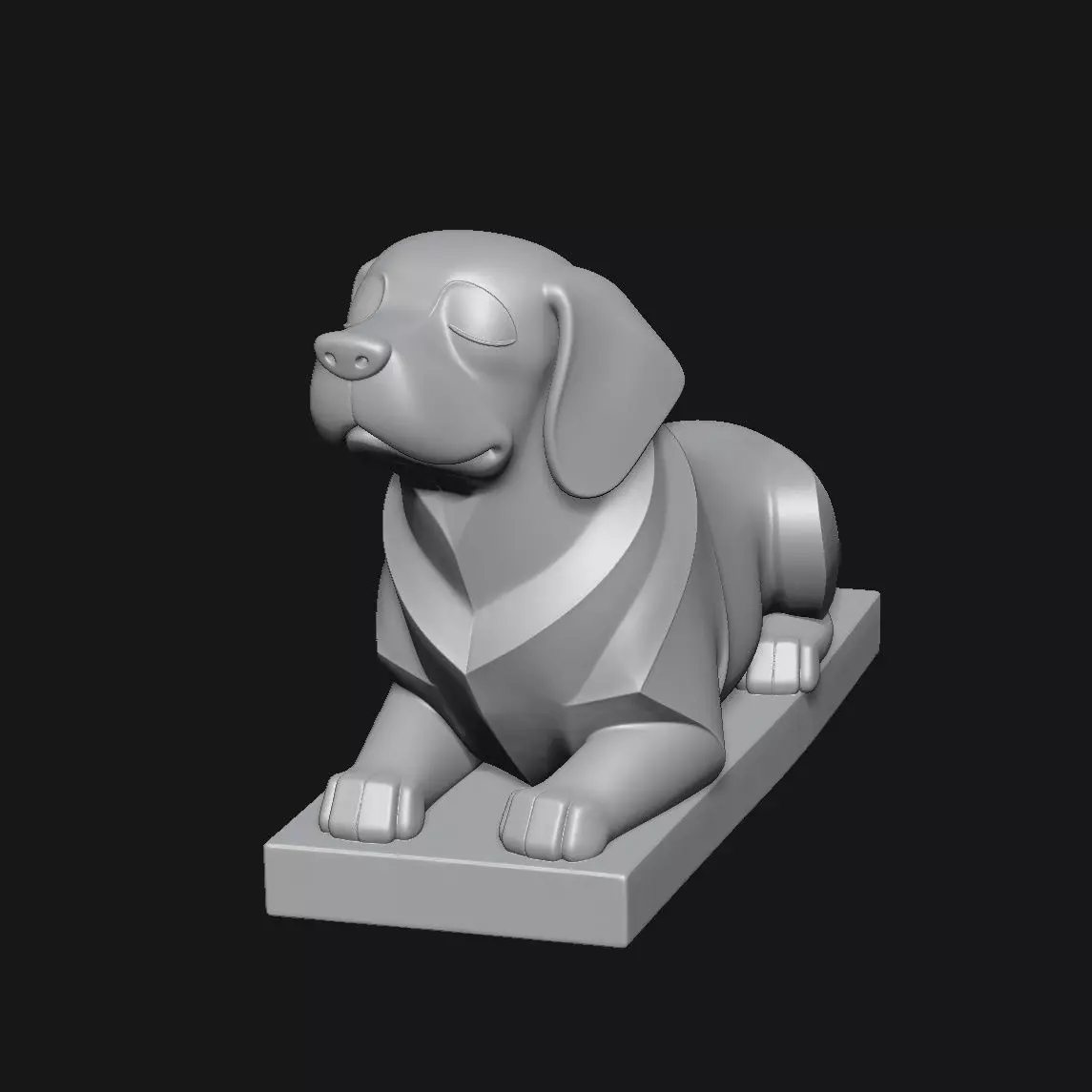 Dog Art Sculpture 3D print model_1