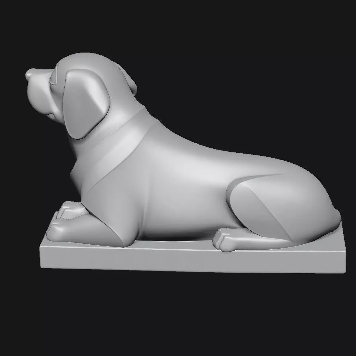 Dog Art Sculpture 3D print model_5