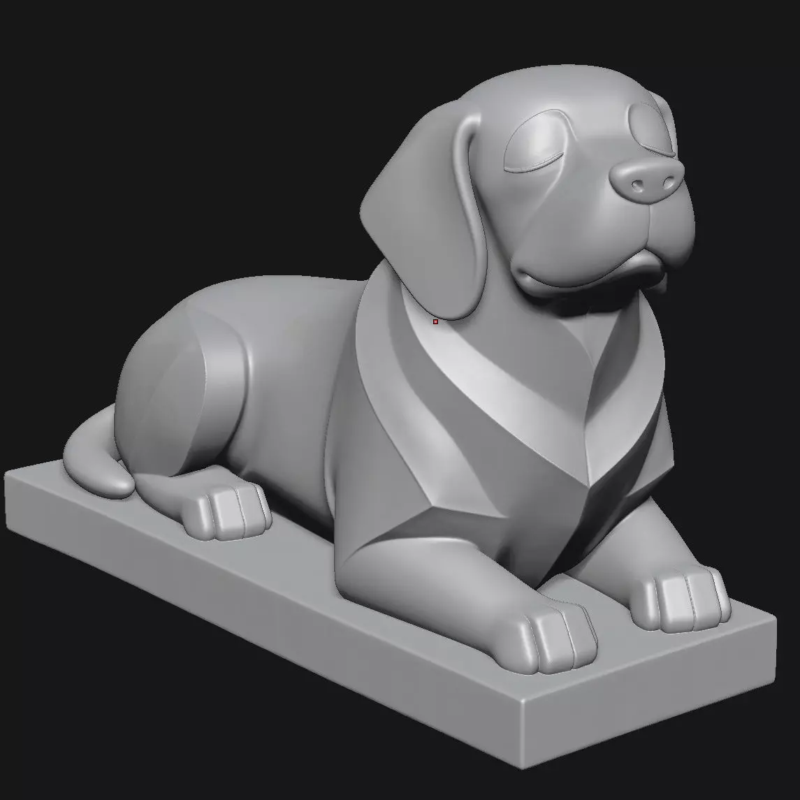 Dog Art Sculpture 3D print model_8