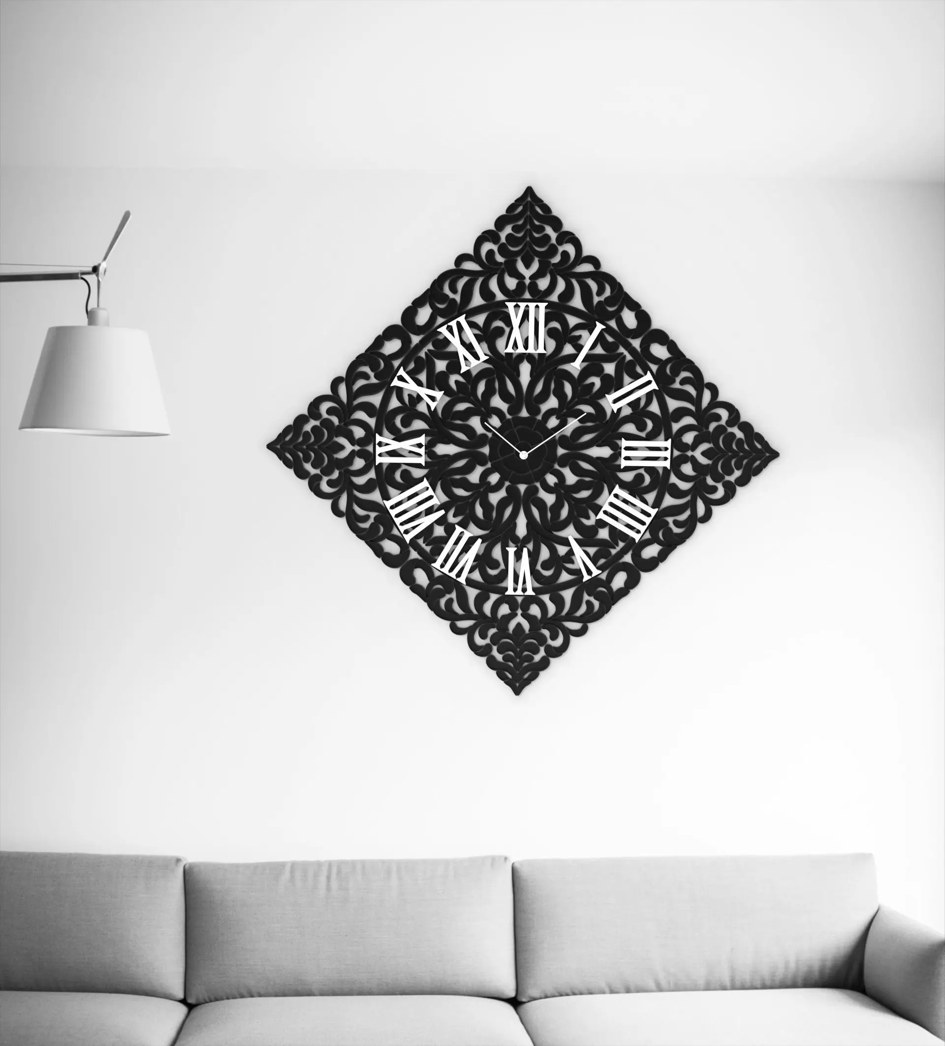 Wall clock 60 cm 3D print model_3