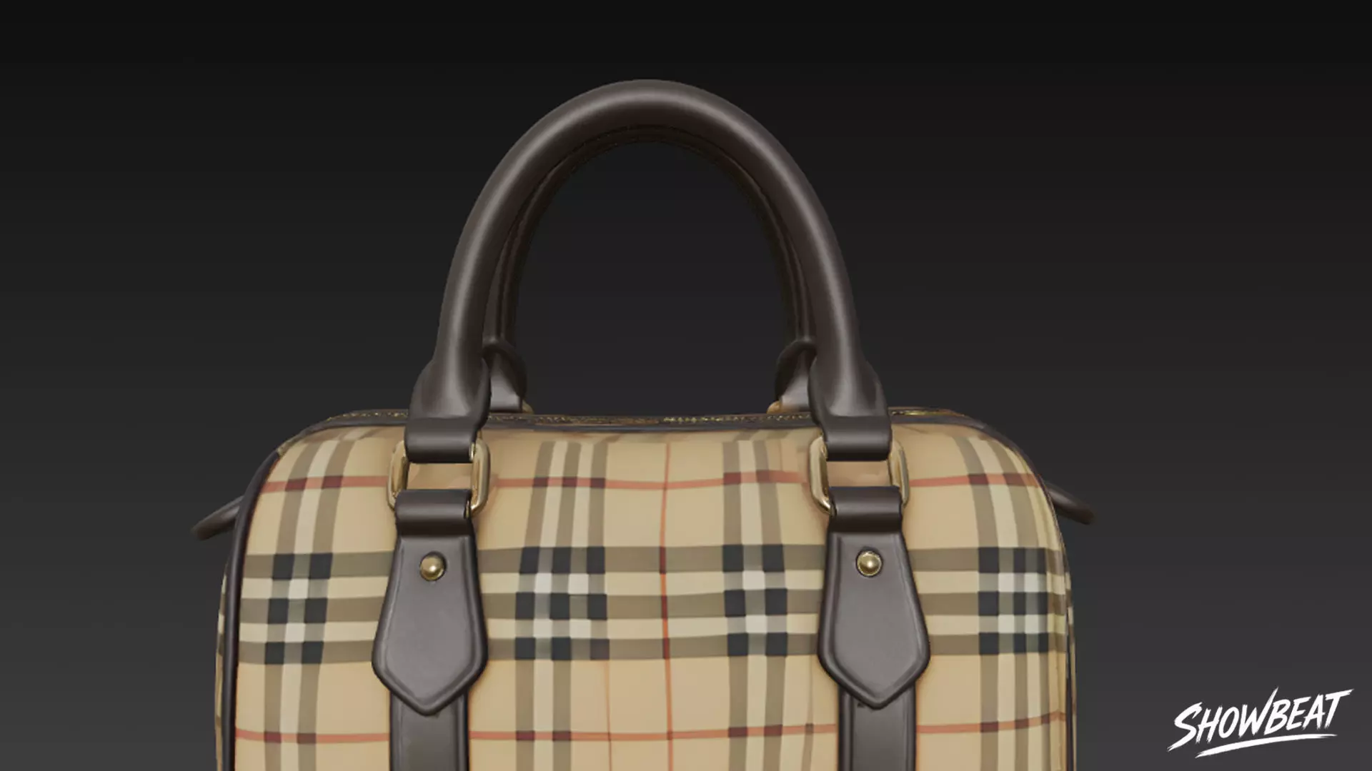 Plaid Pattern Duffel Bag Low-poly 3D model_6
