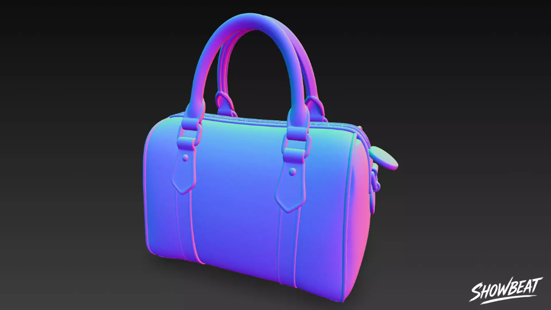 Plaid Pattern Duffel Bag Low-poly 3D model_7