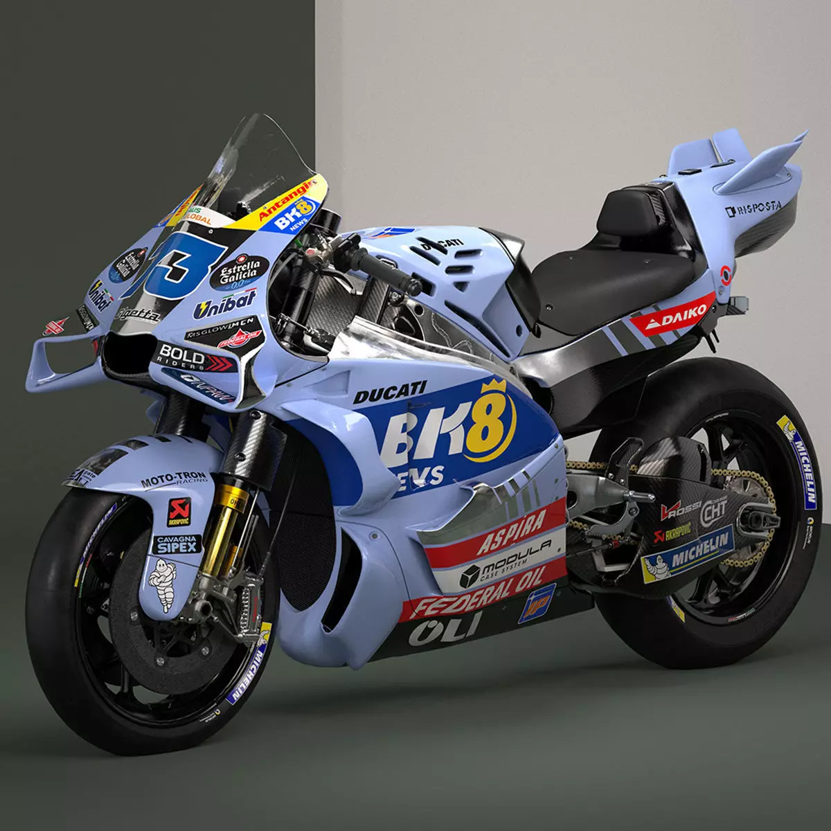MotoGP Greseni Ducati Low-poly 3D model_0