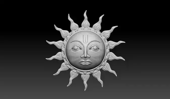 Sun Pendant Indian Style 3D Printable Model 3D print model