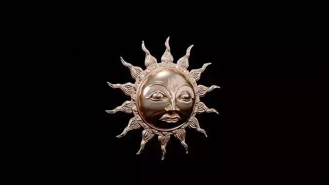 Sun Pendant Indian Style 3D Printable Model